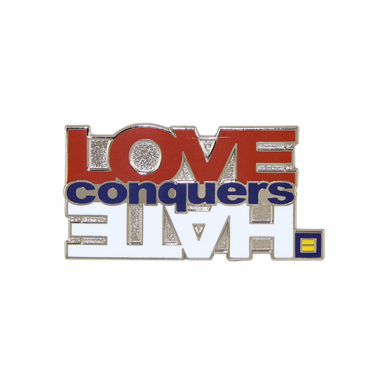 Love Conquers Hate Lapel Pin gay LGBTQ+ HRC rights