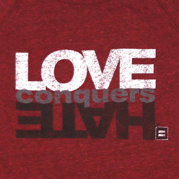 love conquers hate crew neck marriage equality