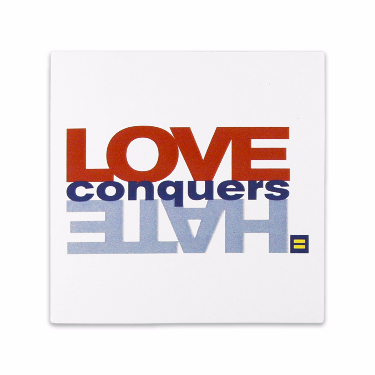 Love Conquers Hate gay lgtbq equal rights HRC car magnet