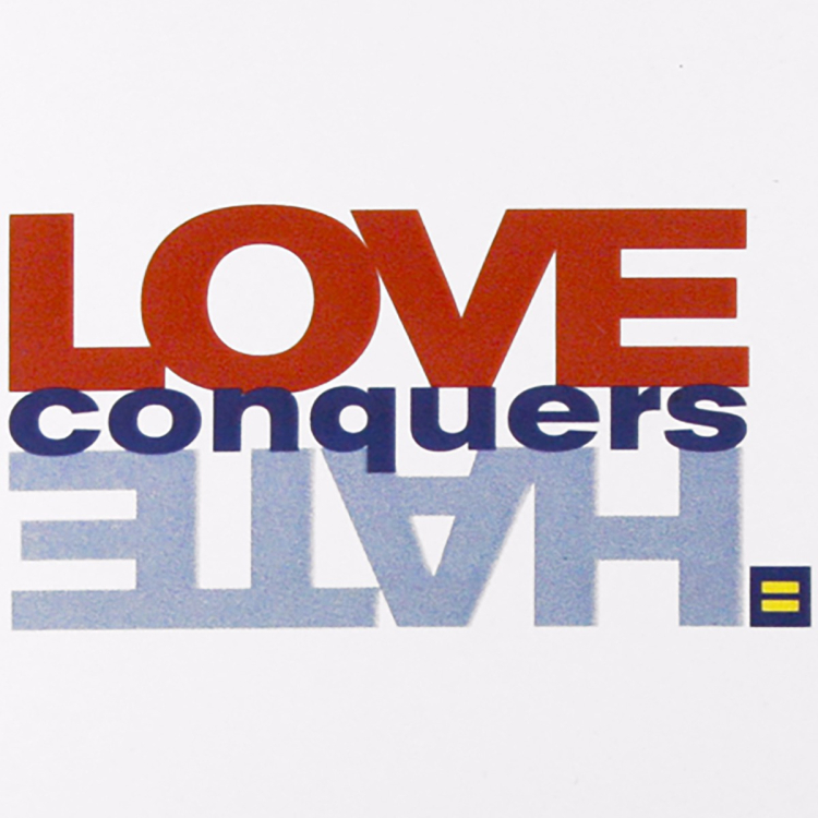 Love Conquers Hate gay lgtbq equal rights HRC car magnet