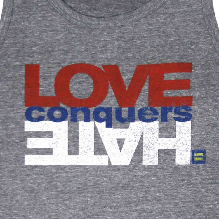 HRC human rights campaign  love conquers hate tee t-shirt gay LGBTQ+ rights equality