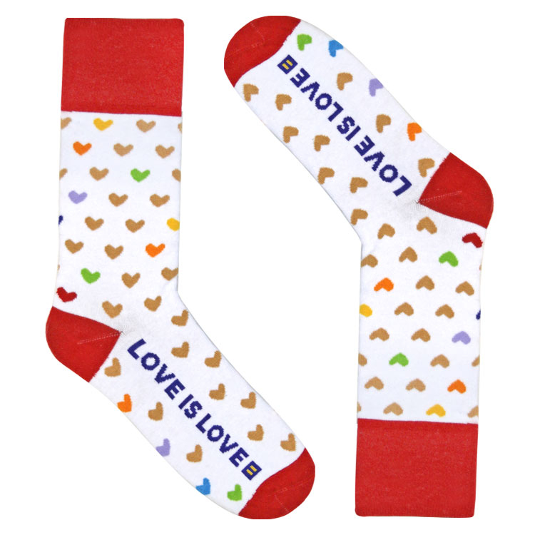 HRC human rights campaign LGBTQ+ gay support rights socks designer limited edition equality