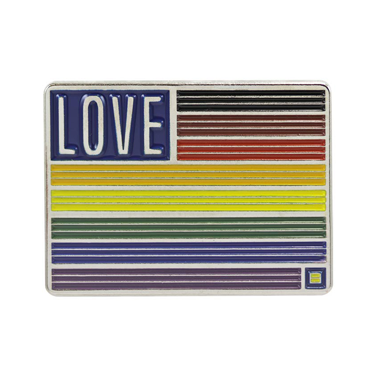 hrc human rights campaign pride rainbow supports gay lgbt equal rights ribbon lapel pin love