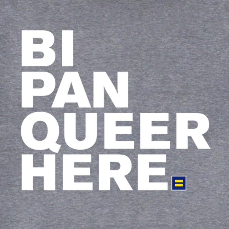 Bi Pan Queer Here T-Shirt
