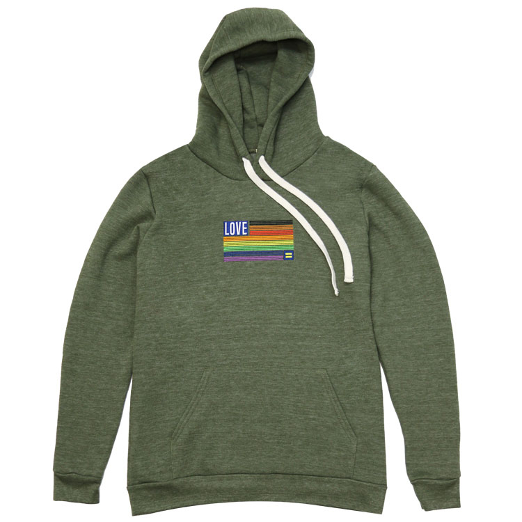 Love Rainbow Flag Embroidered Hoodie