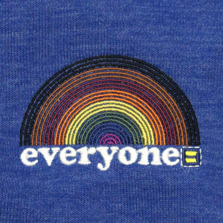 Everyone Rainbow Embroidered Zip Hoodie
