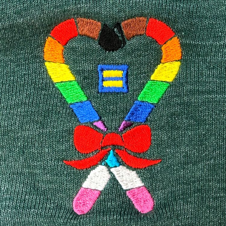 Rainbow Candy Cane Heart Zip Hoodie