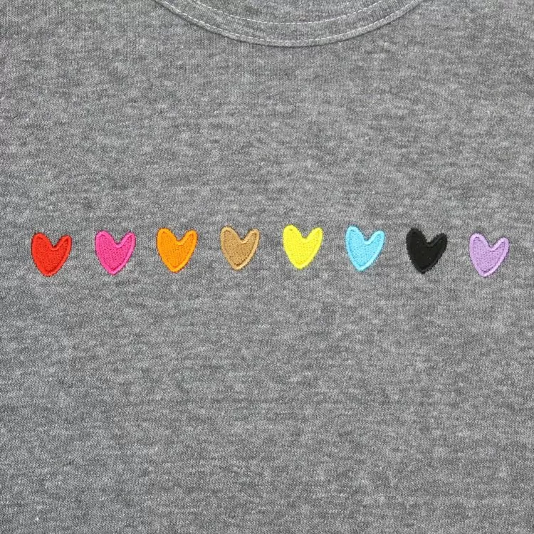 Love is Love Embroidered Hearts Sweatshirt