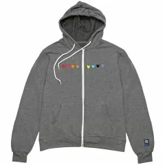 Love Is Love Embroidered Hearts Zip Hoodie | HRC