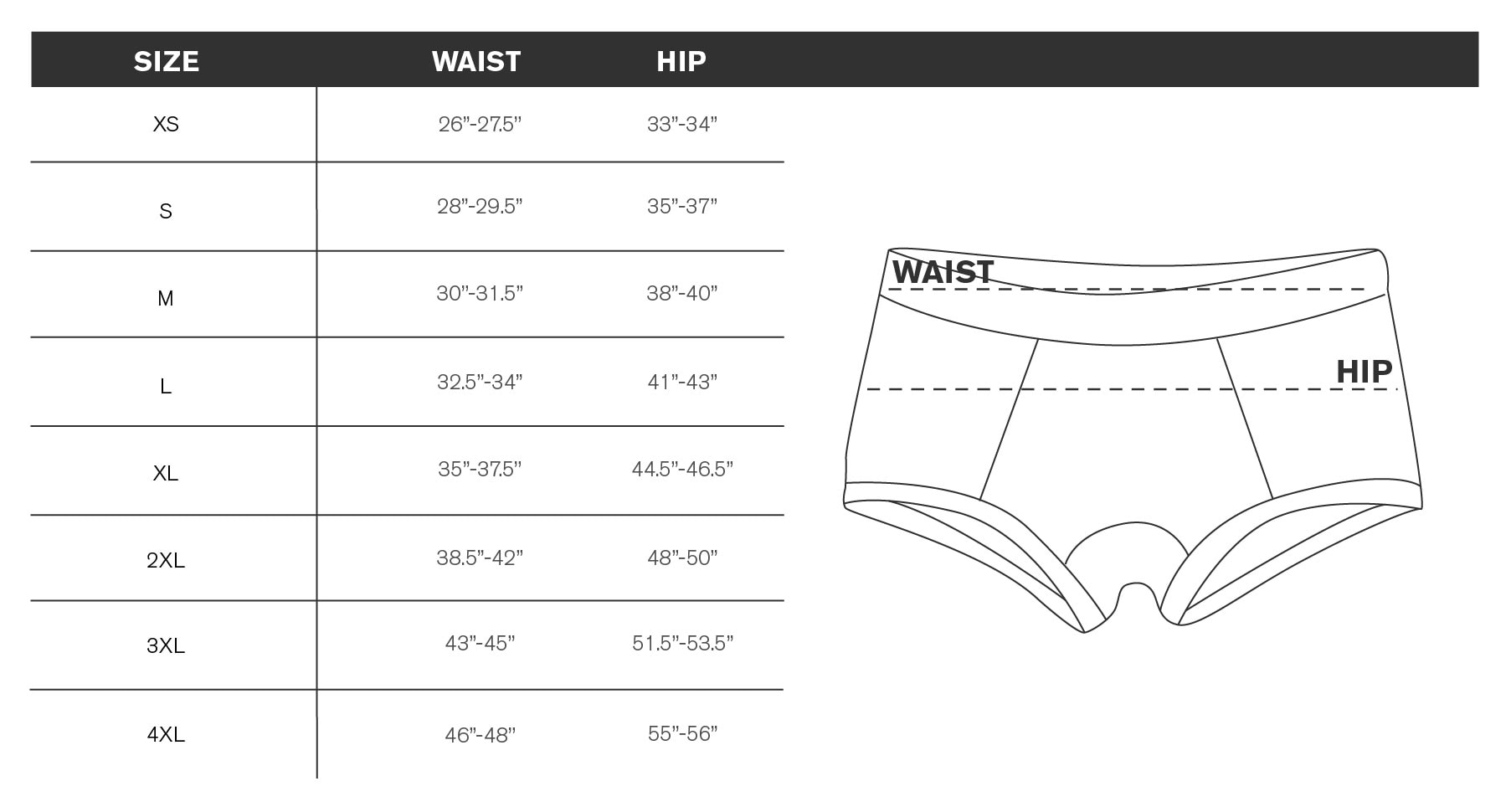 Underwear Measurement Guidelines
