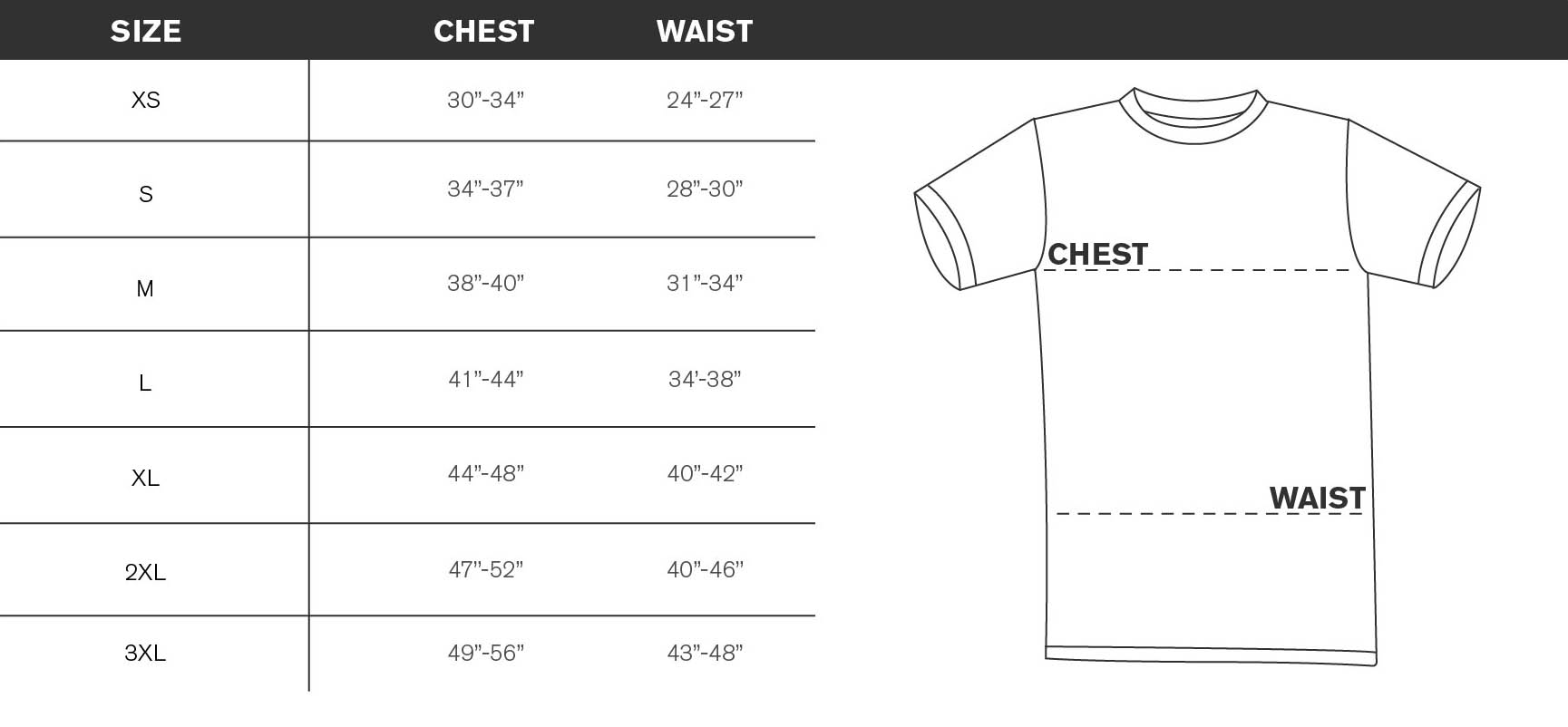 Unisex T-Shirt Measurement Guidelines